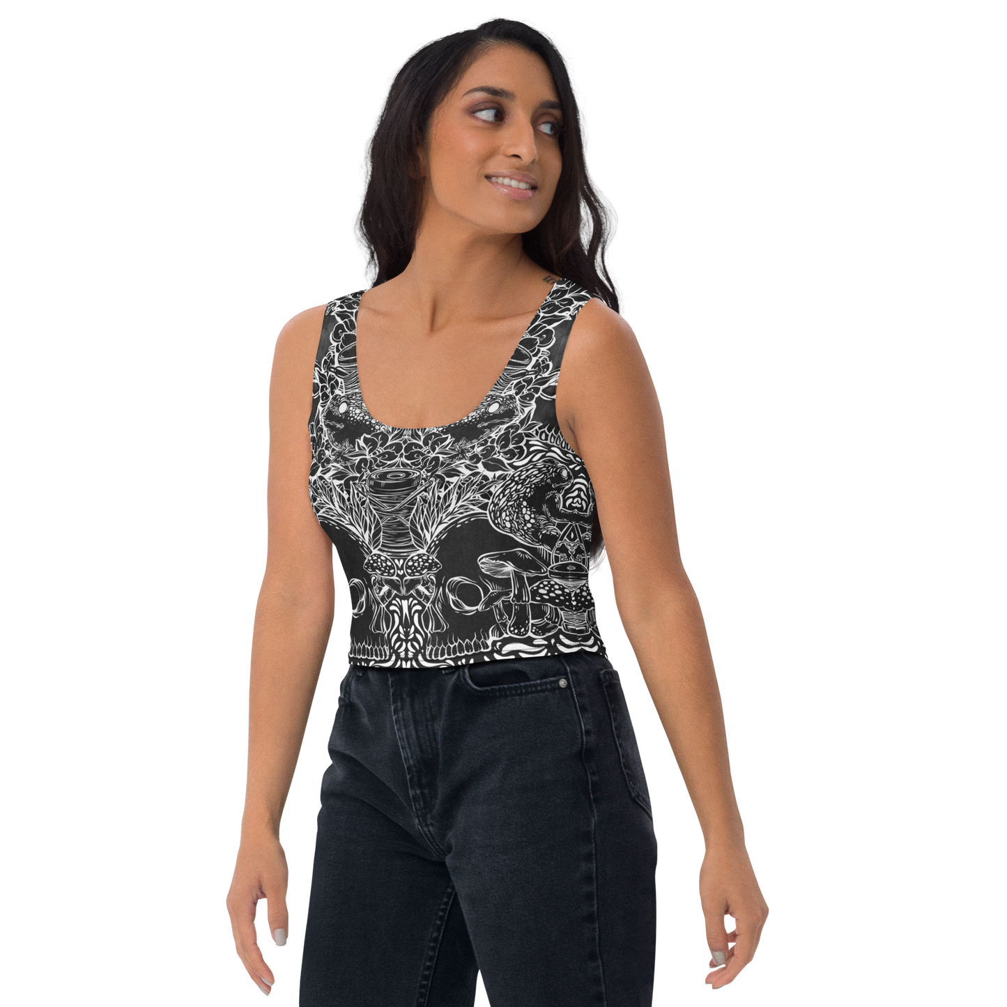 Hagcraft Patterned Crop Top