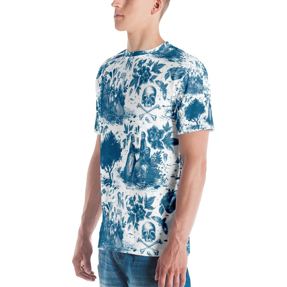 Haunted Toile All Over Print Shirt (blue classic)