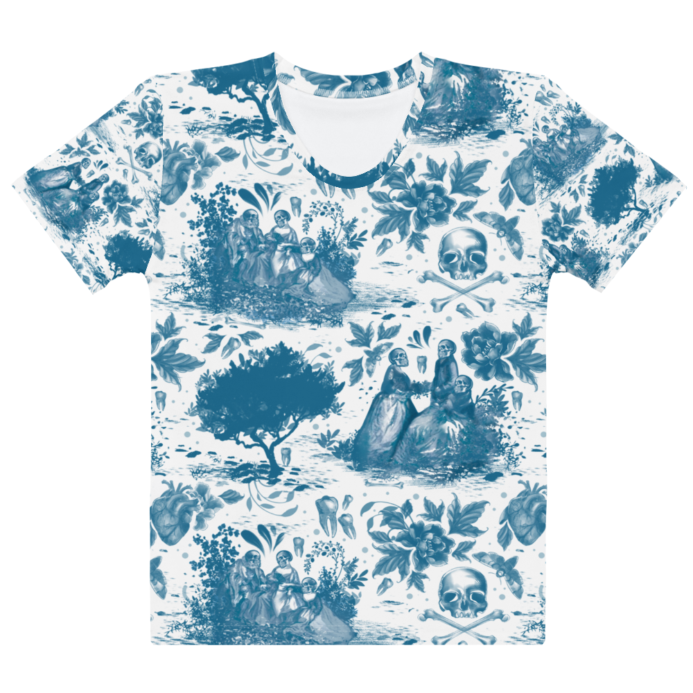Haunted Toile All Over Print Shirt (blue classic)