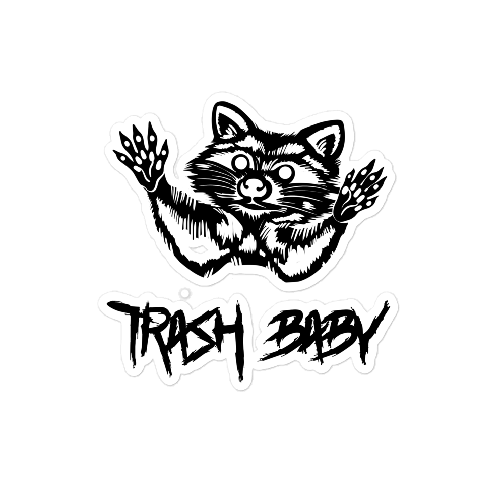 Raccoon Trash Baby Bubble-free stickers