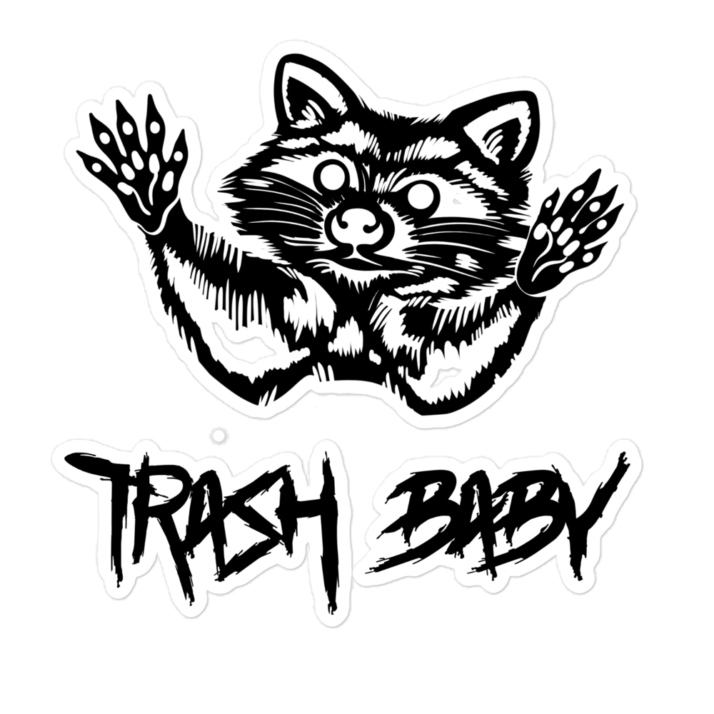 Raccoon Trash Baby Bubble-free stickers