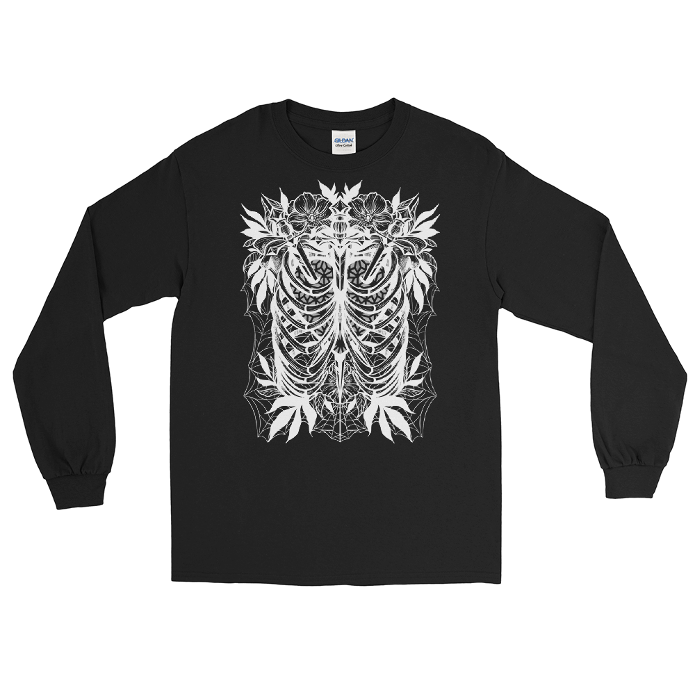 Three Of Swords Ribcage Long Sleeve Shirt