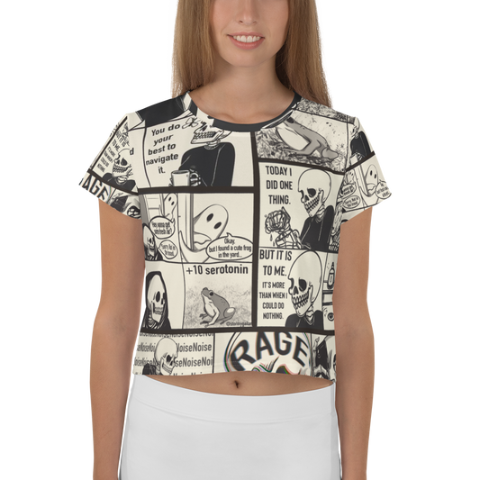 Comical All Over Print Crop T