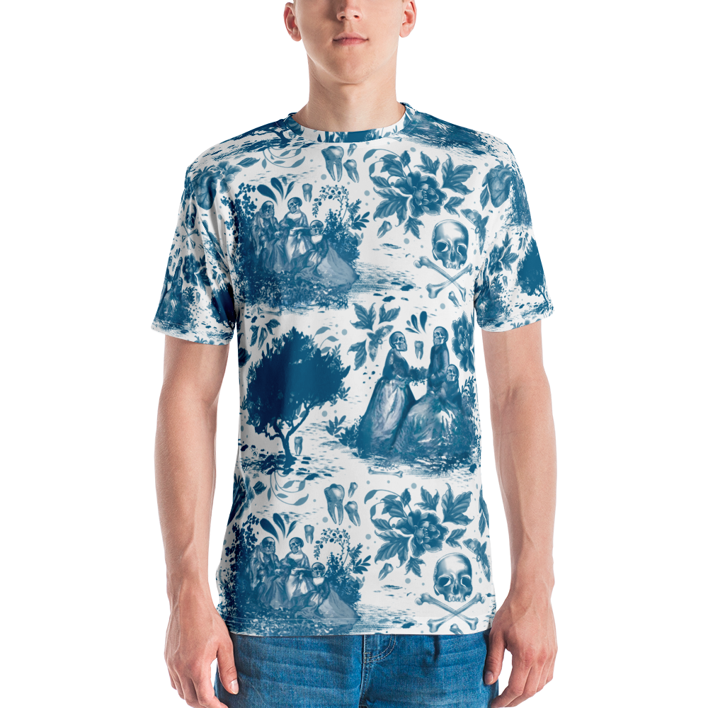 Haunted Toile All Over Print Shirt (blue classic)