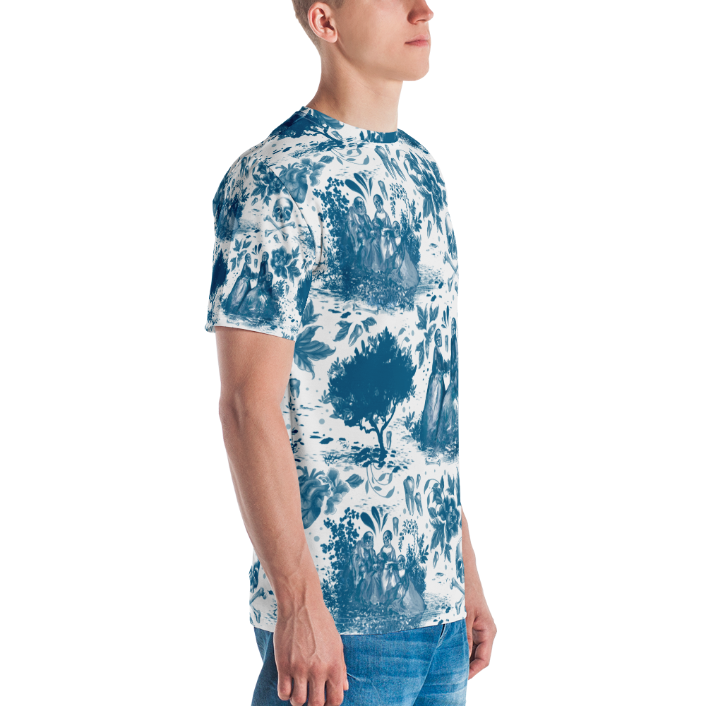 Haunted Toile All Over Print Shirt (blue classic)